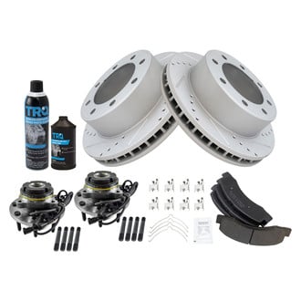 TRQ® - Disc Brake Kit with Semi-Metallic Pads and Hub Assemblies