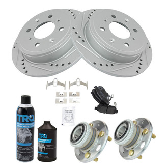 TRQ® - Performance Semi-Metallic Brake Kit with Hub Assemblies