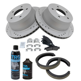 TRQ® - Disc Brake Kit with Semi-Metallic Pads and Shoes