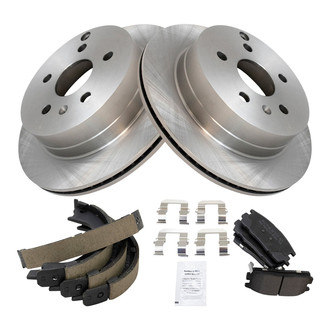 TRQ® - Disc Brake Kit with Semi-Metallic Pads and Shoes