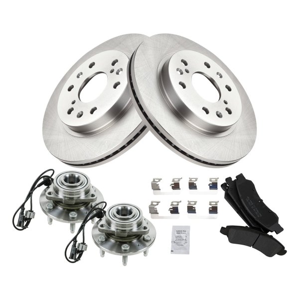 TRQ® - Front Disc Brake Kit with Semi-Metallic Pads and Hub Assemblies