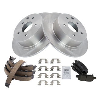 TRQ® - Disc Brake Kit with Semi-Metallic Pads and Shoes