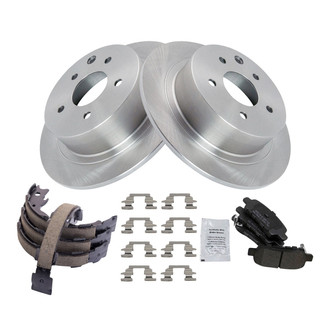 TRQ® - Disc Brake Kit with Semi-Metallic Pads and Shoes
