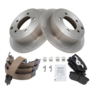 TRQ® - Disc Brake Kit with Semi-Metallic Pads and Shoes
