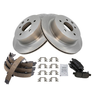 TRQ® - Disc Brake Kit with Semi-Metallic Pads and Shoes