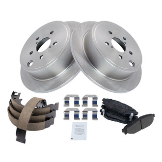 TRQ® - Rear Disc Brake Kit with Semi-Metallic Pads and Shoes
