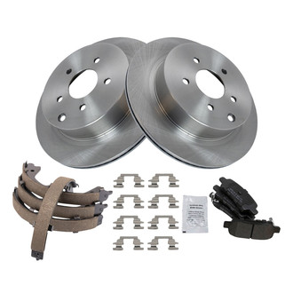 TRQ® - Disc Brake Kit with Semi-Metallic Pads and Shoes