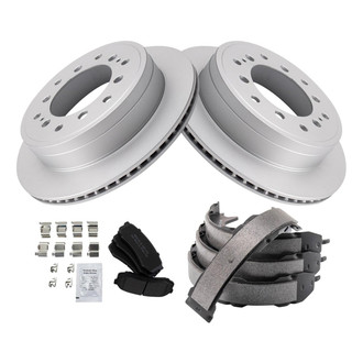 TRQ® - Disc Brake Kit with Semi-Metallic Pads and Shoes