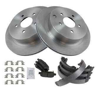 TRQ® - Disc Brake Kit with Semi-Metallic Pads and Shoes