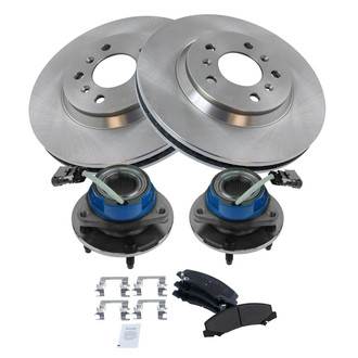 TRQ® - Disc Brake Kit with Semi-Metallic Pads and Hub Assemblies