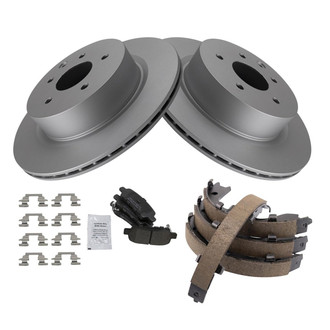 TRQ® - Disc Brake Kit with Semi-Metallic Pads and Shoes