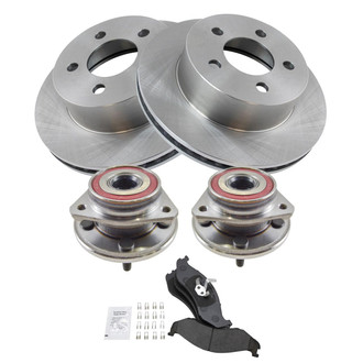 TRQ® - Disc Brake Kit with Semi-Metallic Pads and Hub Assemblies