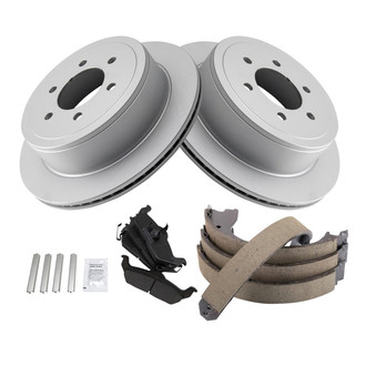 TRQ® - Disc Brake Kit with Semi-Metallic Pads and Shoes