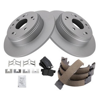 TRQ® - Rear Disc Brake Kit with Semi-Metallic Pads and Shoes