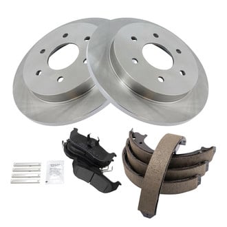 TRQ® - Disc Brake Kit with Semi-Metallic Pads and Shoes