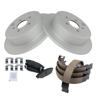 TRQ® - Rear Disc Brake Kit with Semi-Metallic Pads and Shoes