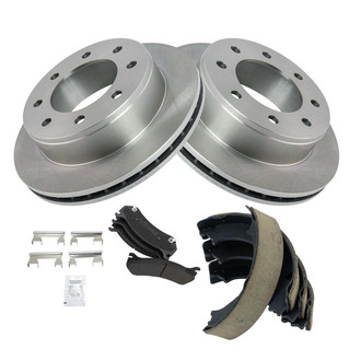 TRQ® - Disc Brake Kit with Semi-Metallic Pads and Shoes