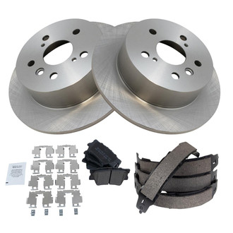 TRQ® - Disc Brake Kit with Semi-Metallic Pads and Shoes