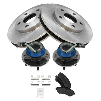 TRQ® - Disc Brake Kit with Semi-Metallic Pads and Hub Assemblies