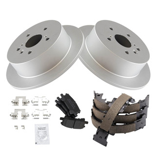 TRQ® - Rear Disc Brake Kit with Semi-Metallic Pads and Shoes