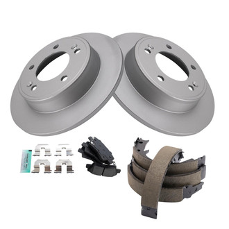 TRQ® - Disc Brake Kit with Semi-Metallic Pads and Shoes