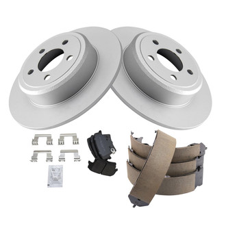TRQ® - Rear Disc Brake Kit with Semi-Metallic Pads and Shoes