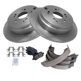 TRQ® - Disc Brake Kit with Semi-Metallic Pads and Shoes