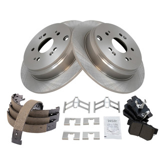 TRQ® - Disc Brake Kit with Semi-Metallic Pads and Shoes