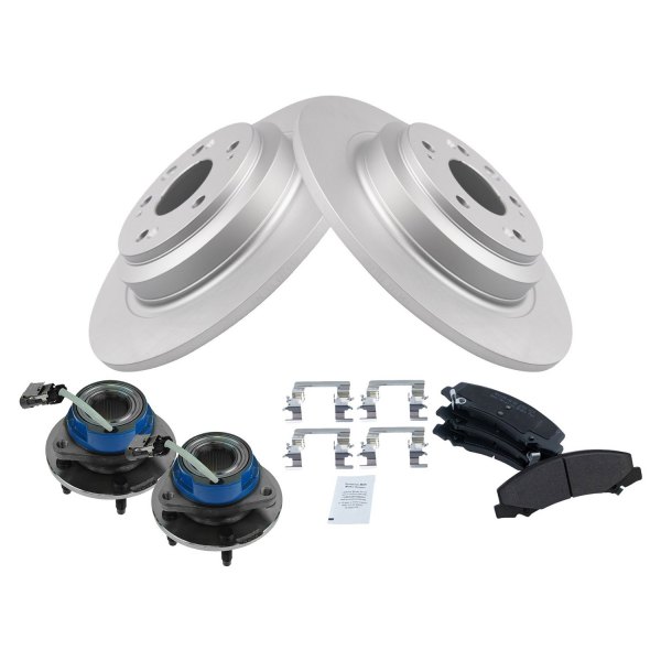 TRQ® - Front Disc Brake Kit with Semi-Metallic Pads and Hub Assemblies