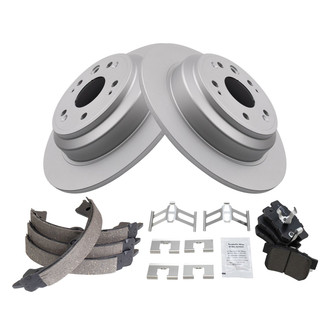 TRQ® - Disc Brake Kit with Semi-Metallic Pads and Shoes