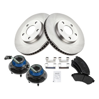 TRQ® - Disc Brake Kit with Semi-Metallic Pads and Hub Assemblies