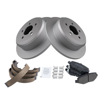 TRQ® - Disc Brake Kit with Semi-Metallic Pads and Shoes