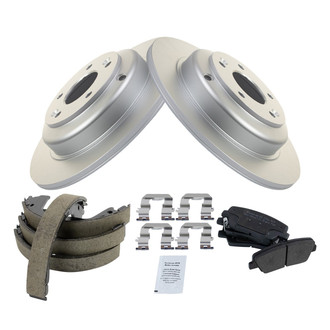 TRQ® - Disc Brake Kit with Semi-Metallic Pads and Shoes