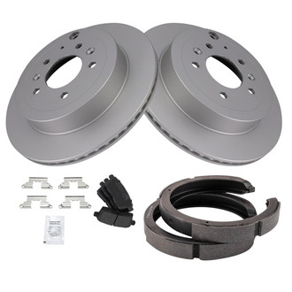 TRQ® - Disc Brake Kit with Semi-Metallic Pads and Shoes