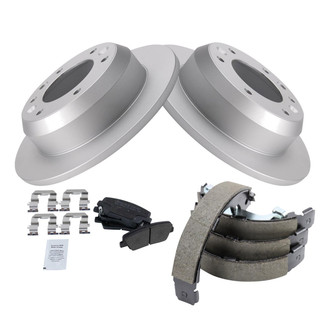 TRQ® - Disc Brake Kit with Semi-Metallic Pads and Shoes