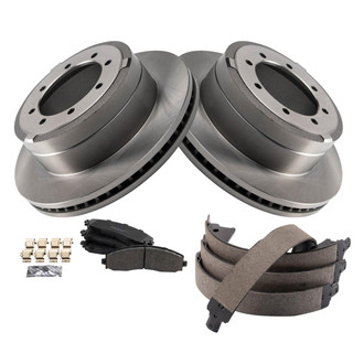 TRQ® - Disc Brake Kit with Semi-Metallic Pads and Shoes