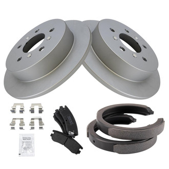 TRQ® - Disc Brake Kit with Semi-Metallic Pads and Shoes