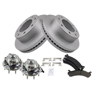 TRQ® - Disc Brake Kit with Semi-Metallic Pads and Hub Assemblies