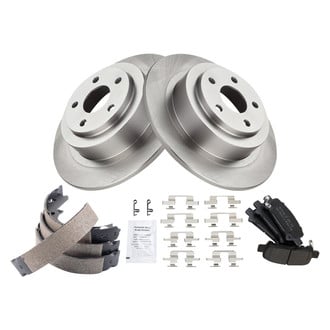TRQ® - Rear Disc Brake Kit with Semi-Metallic Pads and Shoes