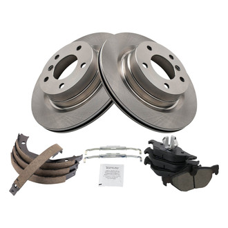 TRQ® - Rear Disc Brake Kit with Semi-Metallic Pads and Shoes