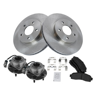 TRQ® - Disc Brake Kit with Semi-Metallic Pads and Hub Assemblies