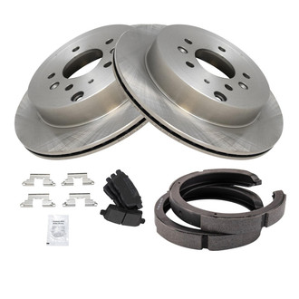 TRQ® BKA43959 - Rear Disc Brake Kit with Semi-Metallic Pads and Shoes