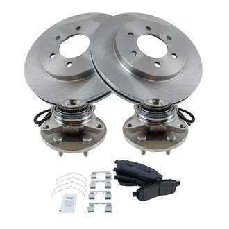 TRQ® - Disc Brake Kit with Semi-Metallic Pads and Hub Assemblies