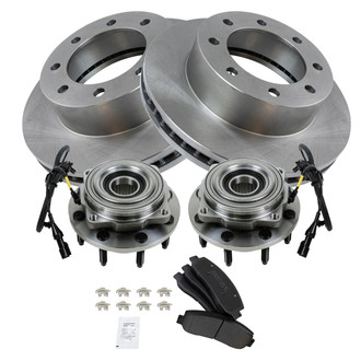 TRQ® - Disc Brake Kit with Semi-Metallic Pads and Hub Assemblies