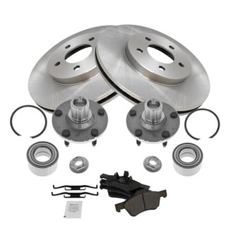 TRQ® - Disc Brake Kit with Semi-Metallic Pads and Hub Assemblies