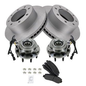 TRQ® - Front Disc Brake Kit with Semi-Metallic Pads and Hub Assemblies