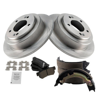 TRQ® - Disc Brake Kit with Semi-Metallic Pads and Shoes