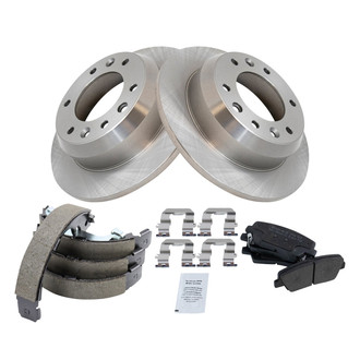 TRQ® - Rear Disc Brake Kit with Semi-Metallic Pads and Shoes