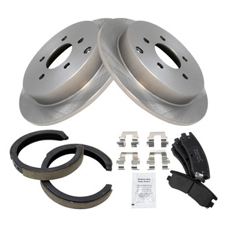 TRQ® - Disc Brake Kit with Semi-Metallic Pads and Shoes
