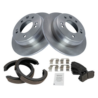 TRQ® - Disc Brake Kit with Semi-Metallic Pads and Shoes